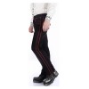Men Black Pentagramme Red Pant Gothic Military Officer Pants Trousers 